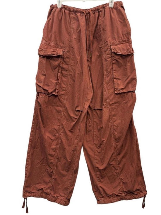 BDG Pants - Rust Cargo Drawstring Wide-Leg Pants
